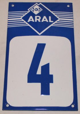 Aral Nummer Emailschild
