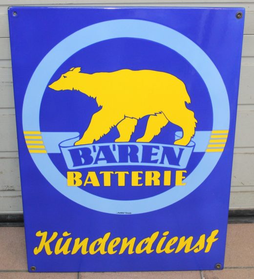 Bären Batterie Emailschild 2