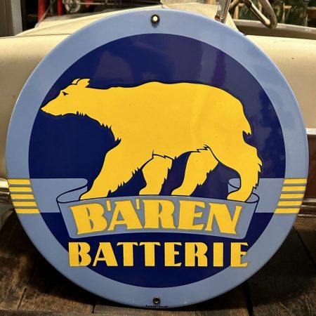 Bären Batterie Emailschild Rund 2
