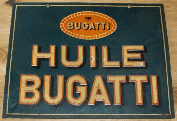 Bugatti Huile Blechschild
