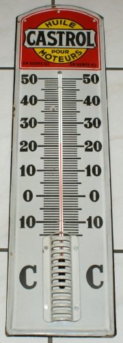 Castrol Thermometer Emailschild 1