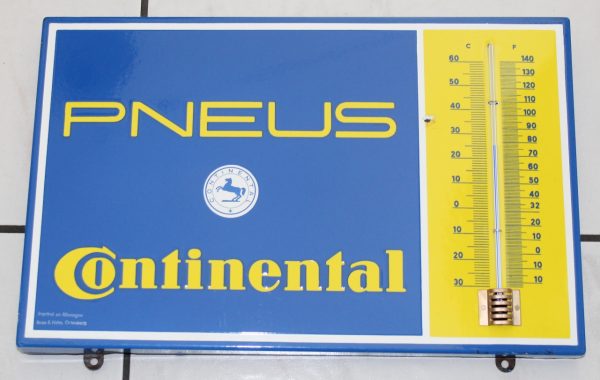 Continental Pneus Thermometer Emailschild