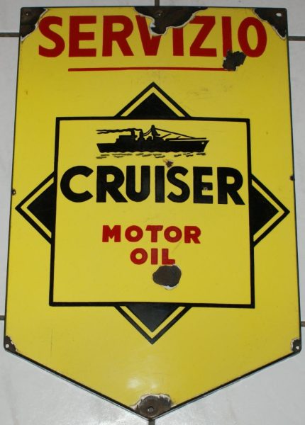 Cruiser Motor Oil Emailschild
