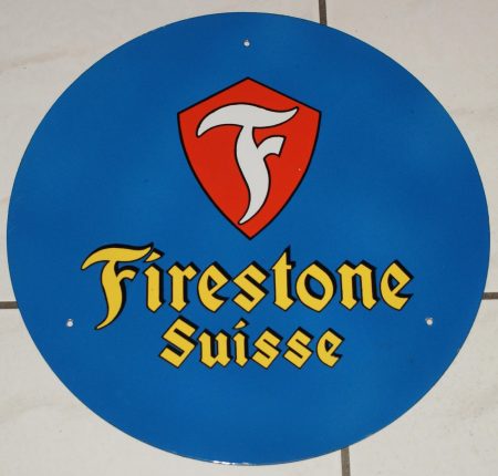 Firestone Pneuständer Emailschild Blau 1