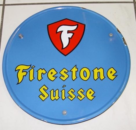 Firestone Pneuständer Emailschild Blau 2
