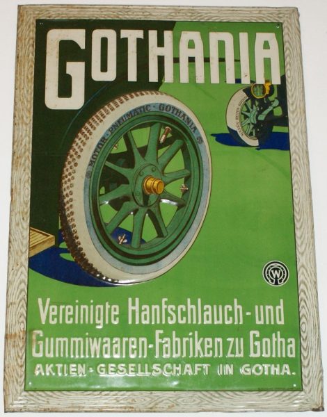 Gothania Pneu Blechschild