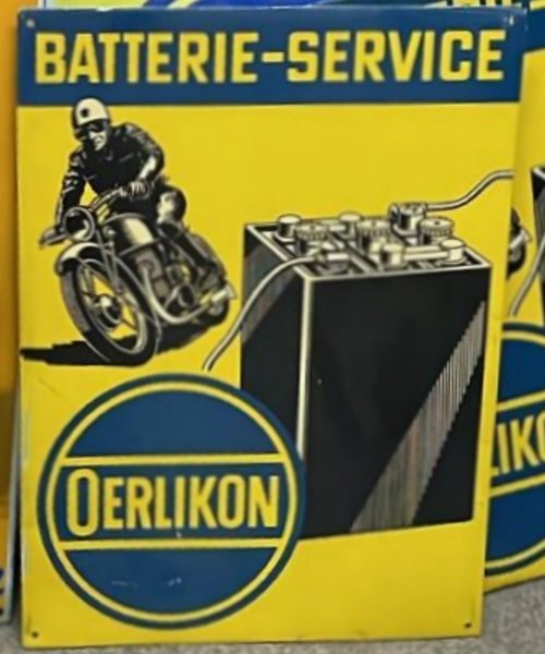 Oerlikon Batterie Service Blechschild