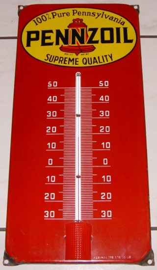 Pennzoil Thermometer Emailschild