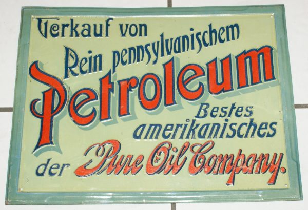 Petroleum Blechschild