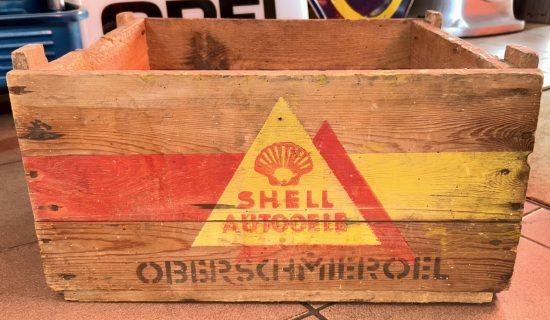 Shell Autooele Holzkiste Schweiz