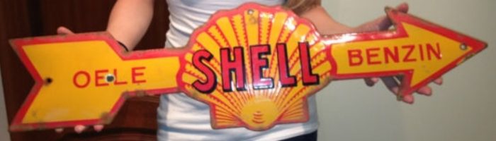 Shell Pfeil 71cm Emailschild Fake