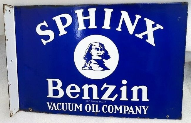 Sphinx Benzin Flaggenemailschild 1