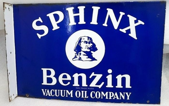 Sphinx Benzin Flaggenemailschild 1