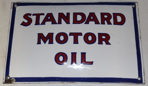 Standard Motor Oil Emailschild