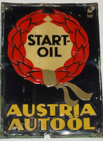 Start Oil Autooel Blechschild