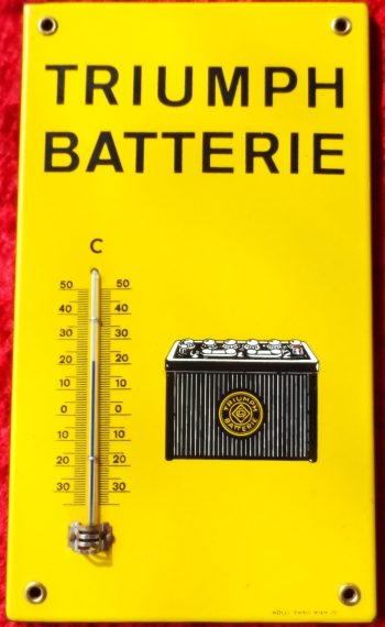 Triumph Batterie Thermometer Emailschild