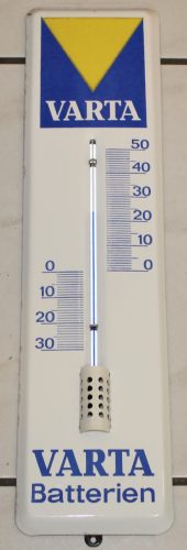 Varta Thermometer Emailschild 1